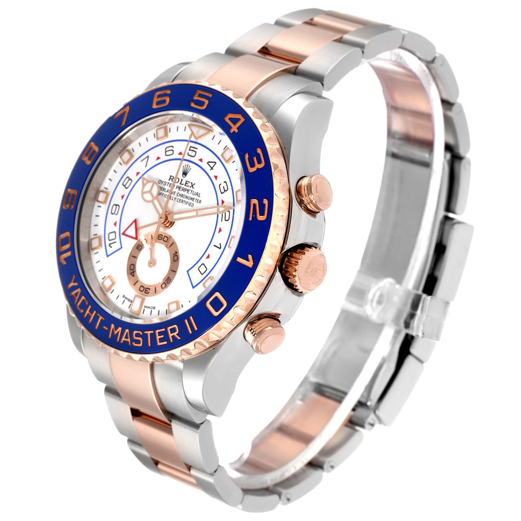 Rolex Yachtmaster II Rolesor EveRose Gold Steel Mens Watch 116681 Box Card