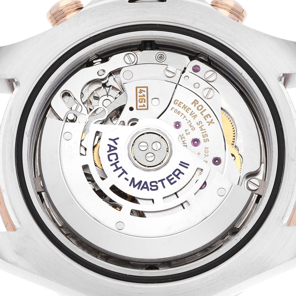 Rolex Yachtmaster II Rolesor EveRose Gold Steel Mens Watch 116681 Box Card