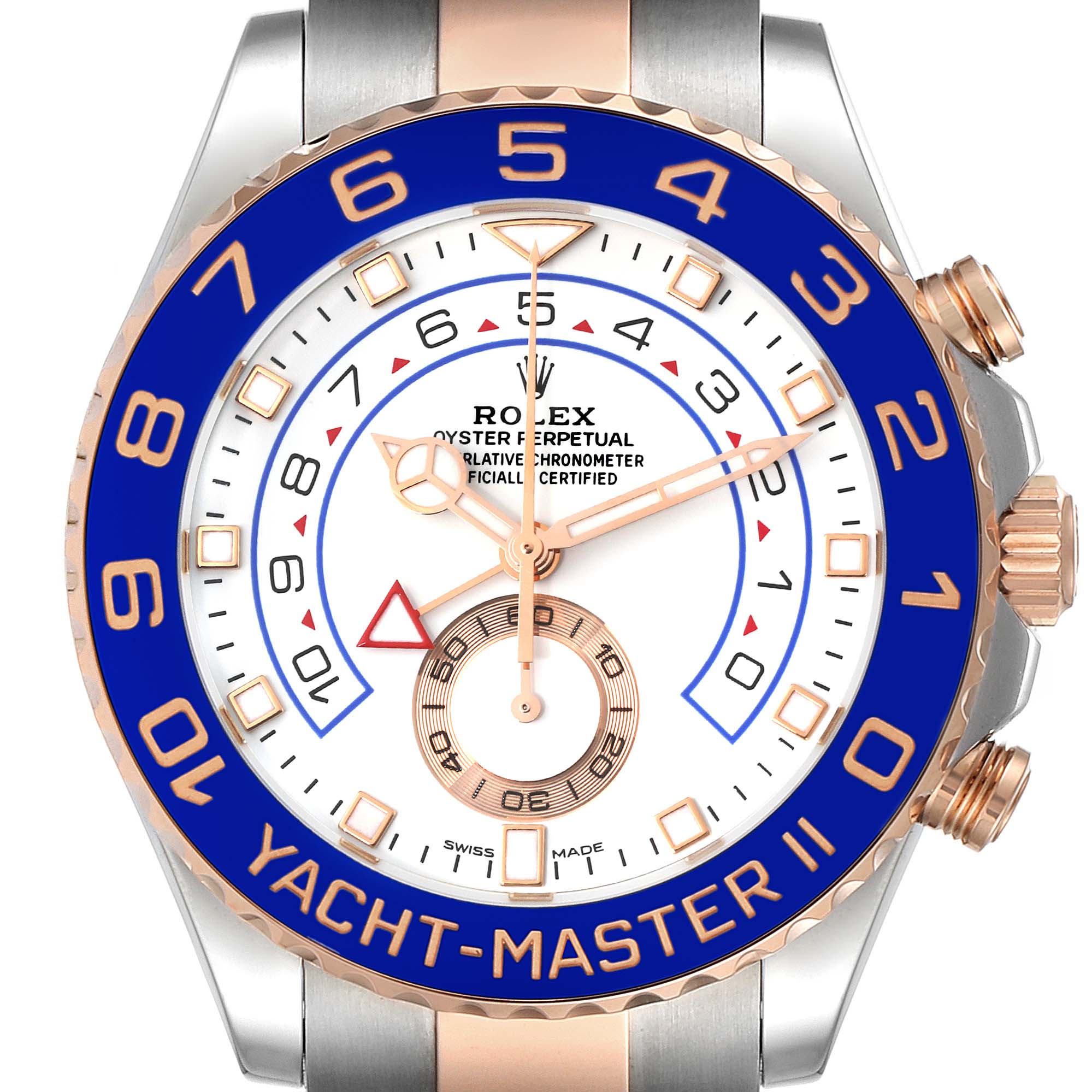 Rolex Yachtmaster II Rolesor EveRose Gold Steel Mens Watch 116681 Box Card