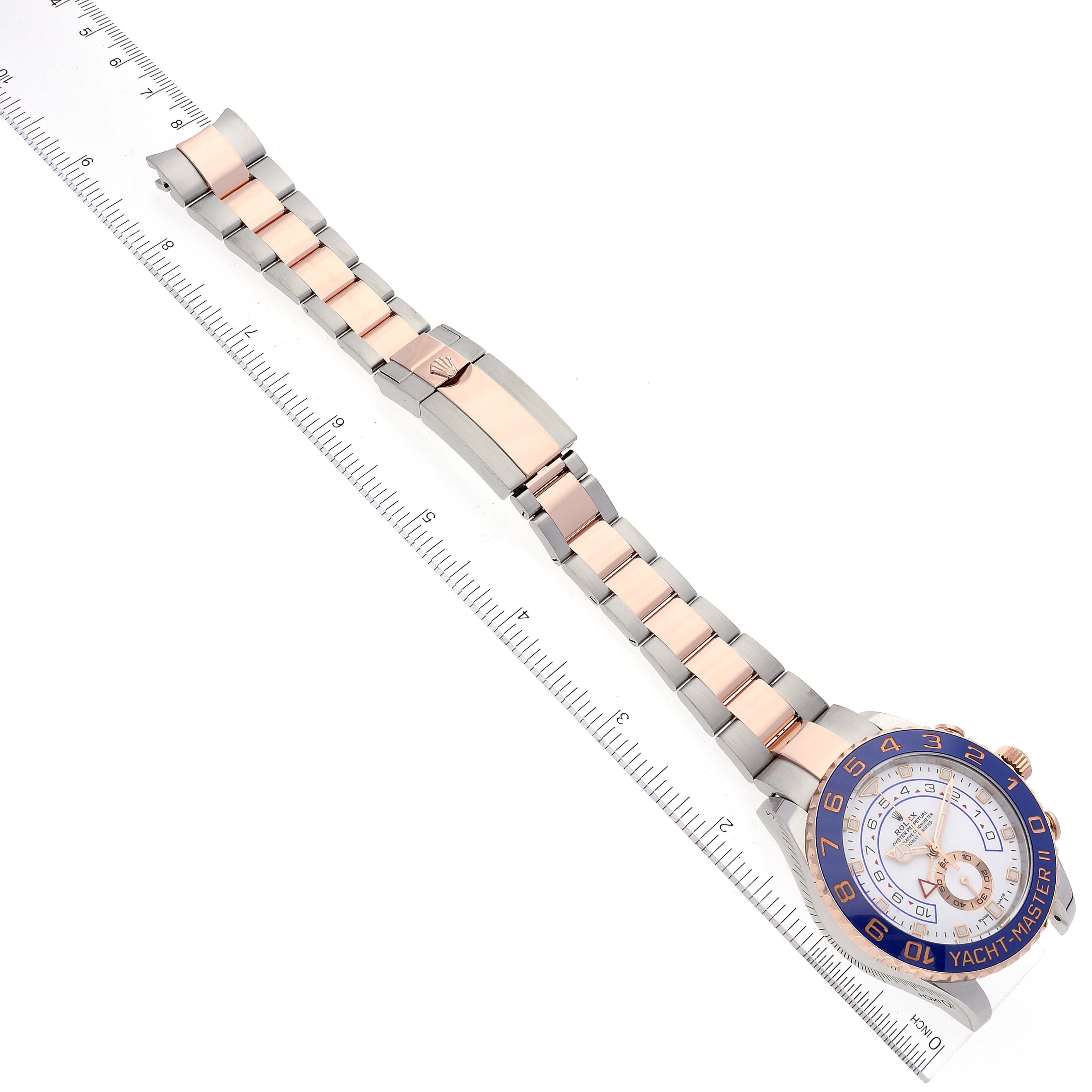 Rolex Yachtmaster II Rolesor EveRose Gold Steel Mens Watch 116681 Box Card