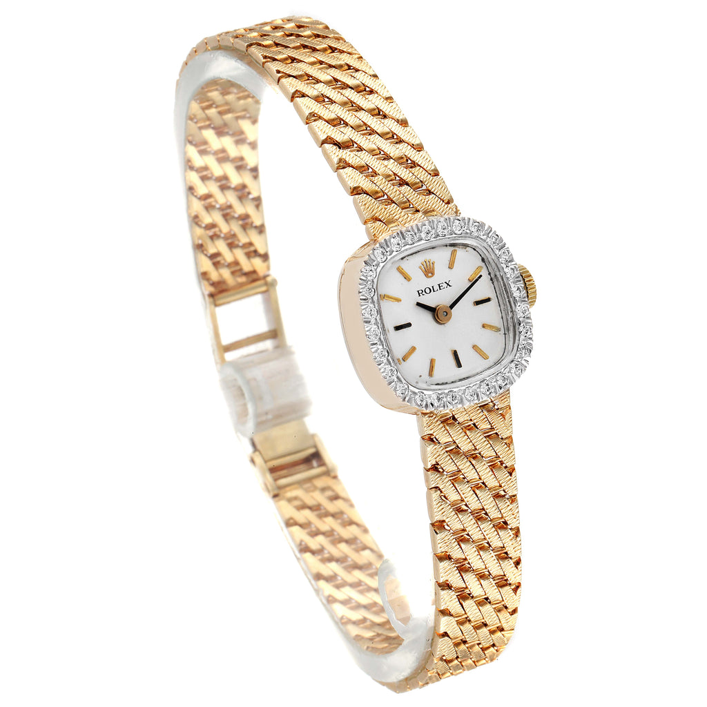 Rolex 14k Yellow Gold Diamond Bezel Vintage Cocktail Ladies Watch