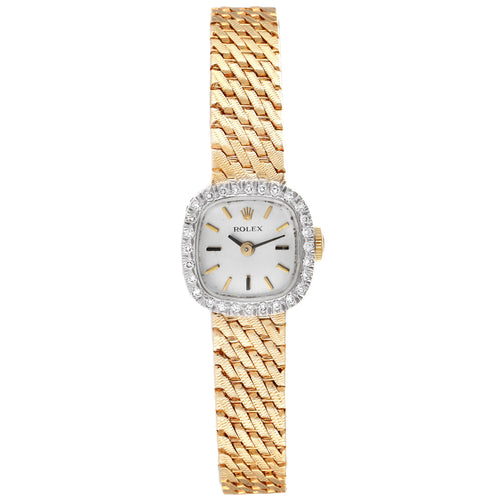Rolex 14k Yellow Gold Diamond Bezel Vintage Cocktail Ladies Watch