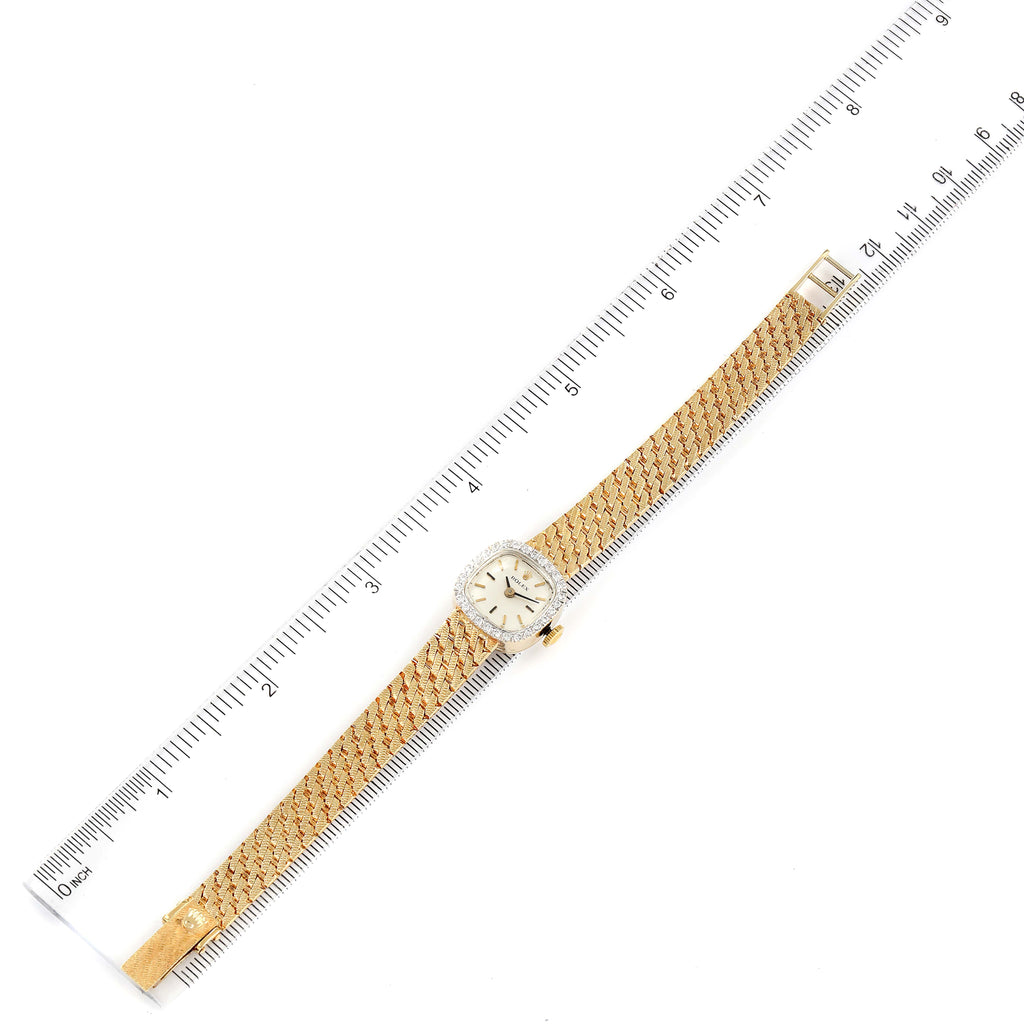 Rolex 14k Yellow Gold Diamond Bezel Vintage Cocktail Ladies Watch