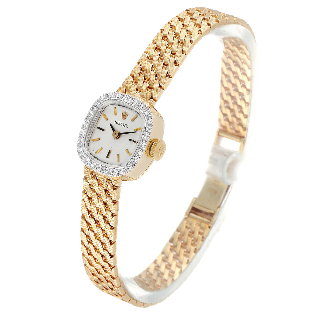Rolex 14k Yellow Gold Diamond Bezel Vintage Cocktail Ladies Watch