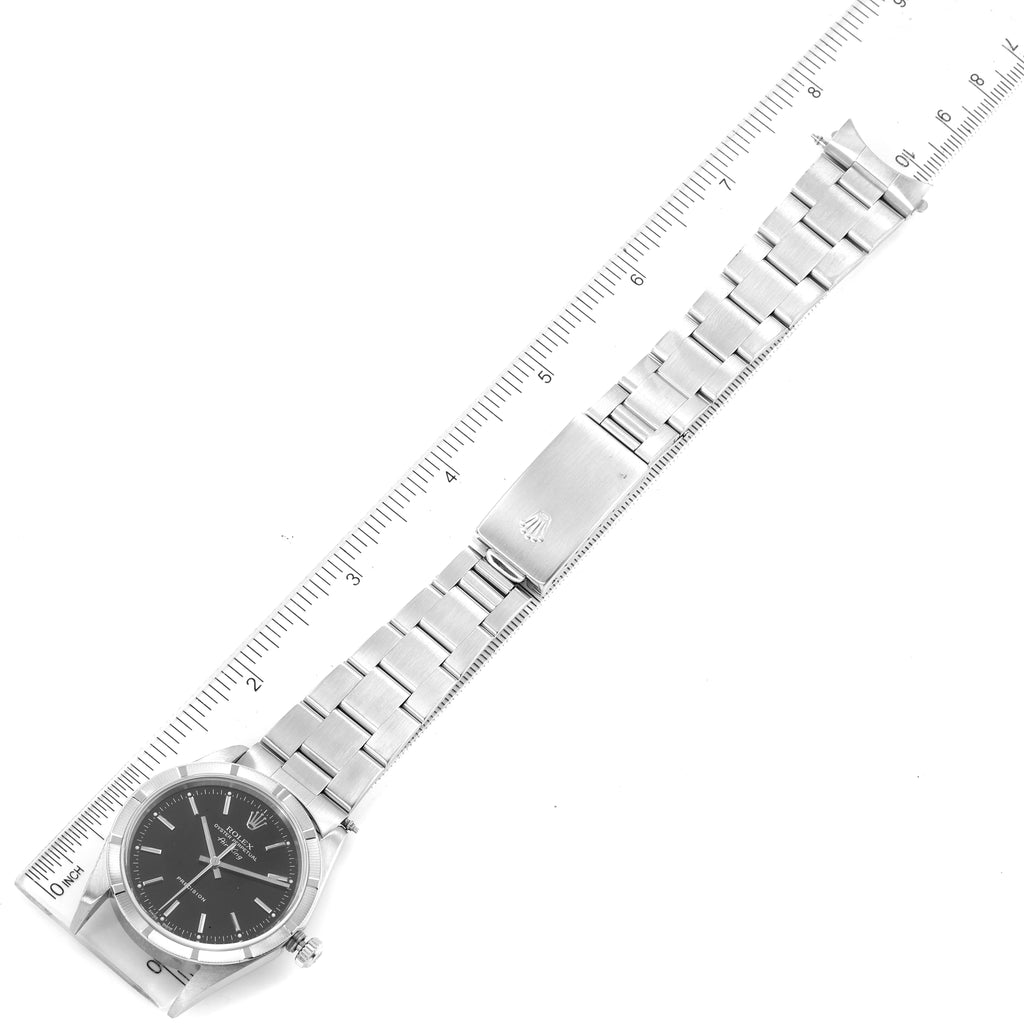 Rolex Air King 34 Black Dial Oyster Bracelet Steeel Mens Watch 14010 Box Papers