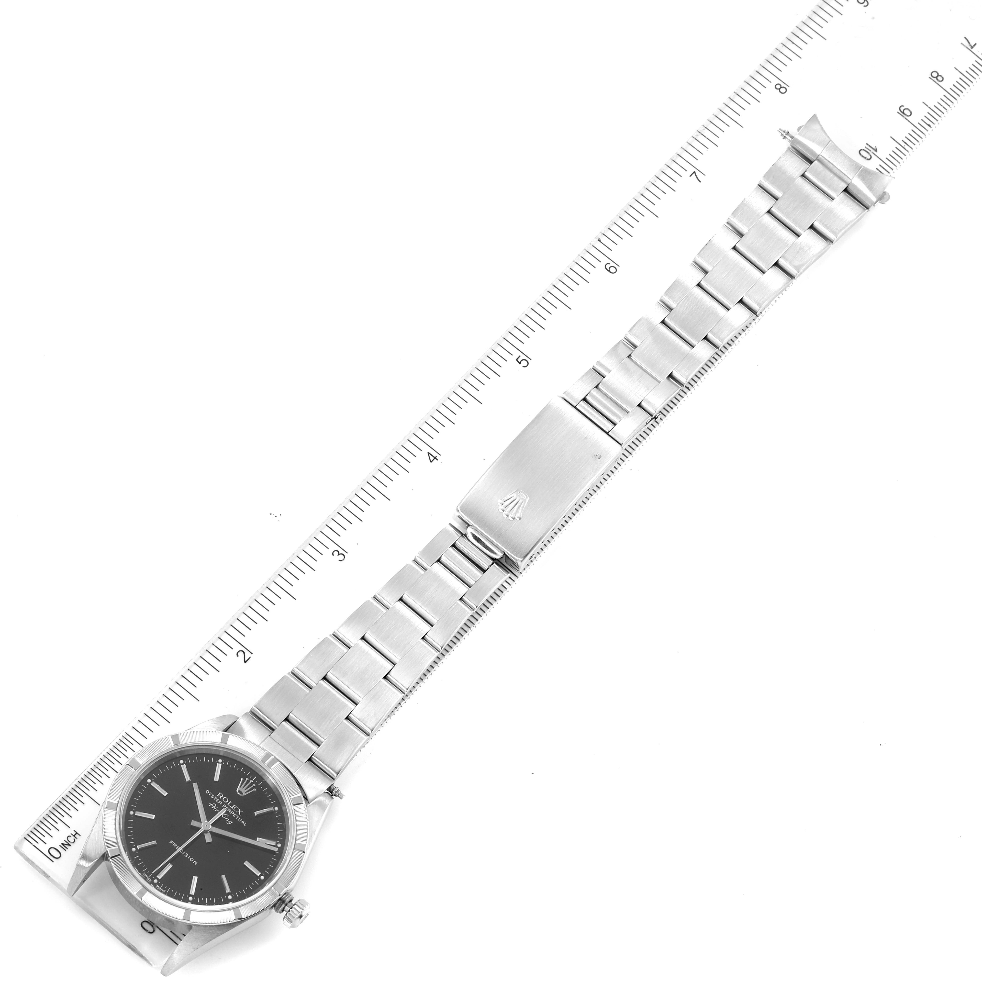 Rolex Air King 34 Black Dial Oyster Bracelet Steeel Mens Watch 14010 Box Papers