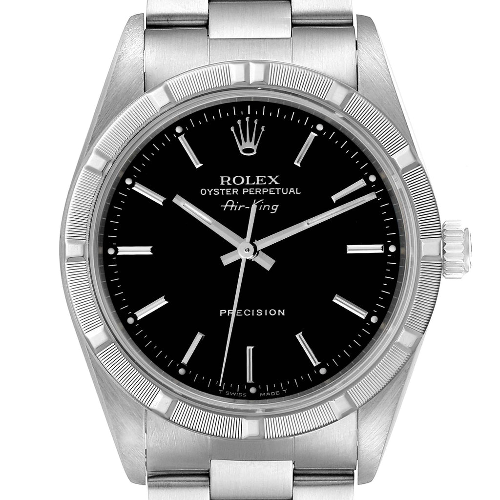 Rolex Air King 34 Black Dial Oyster Bracelet Steel Mens Watch 14010