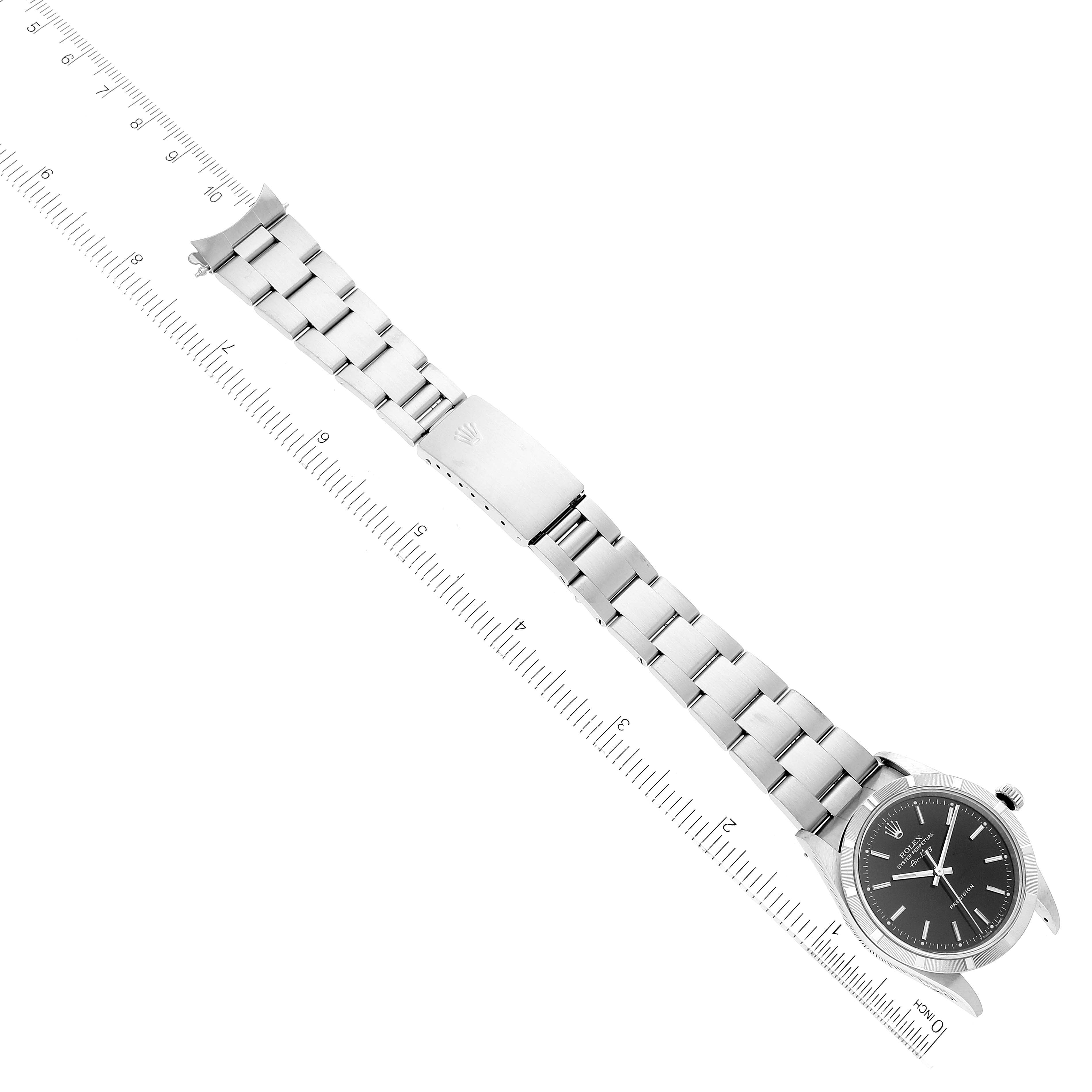 Rolex Air King 34 Black Dial Oyster Bracelet Steel Mens Watch 14010