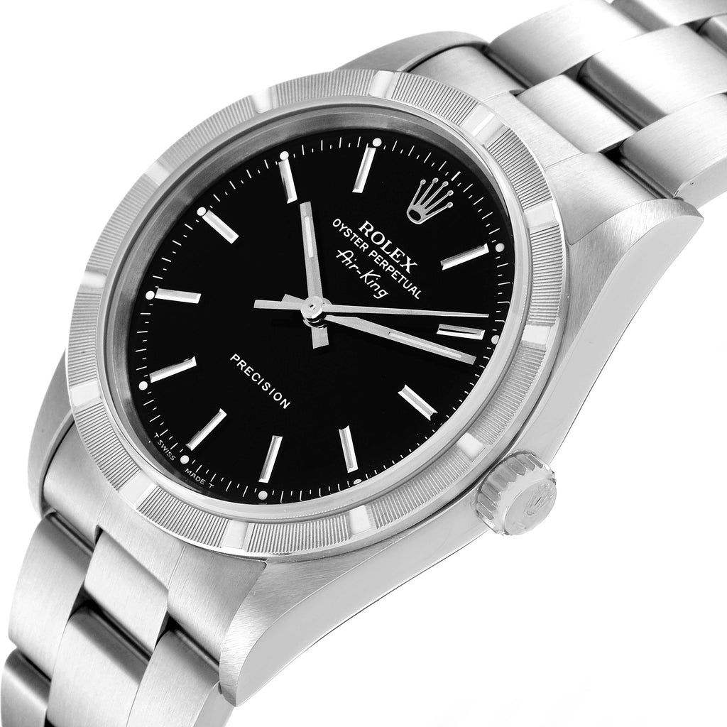 Rolex Air King 34 Black Dial Oyster Bracelet Steel Mens Watch 14010
