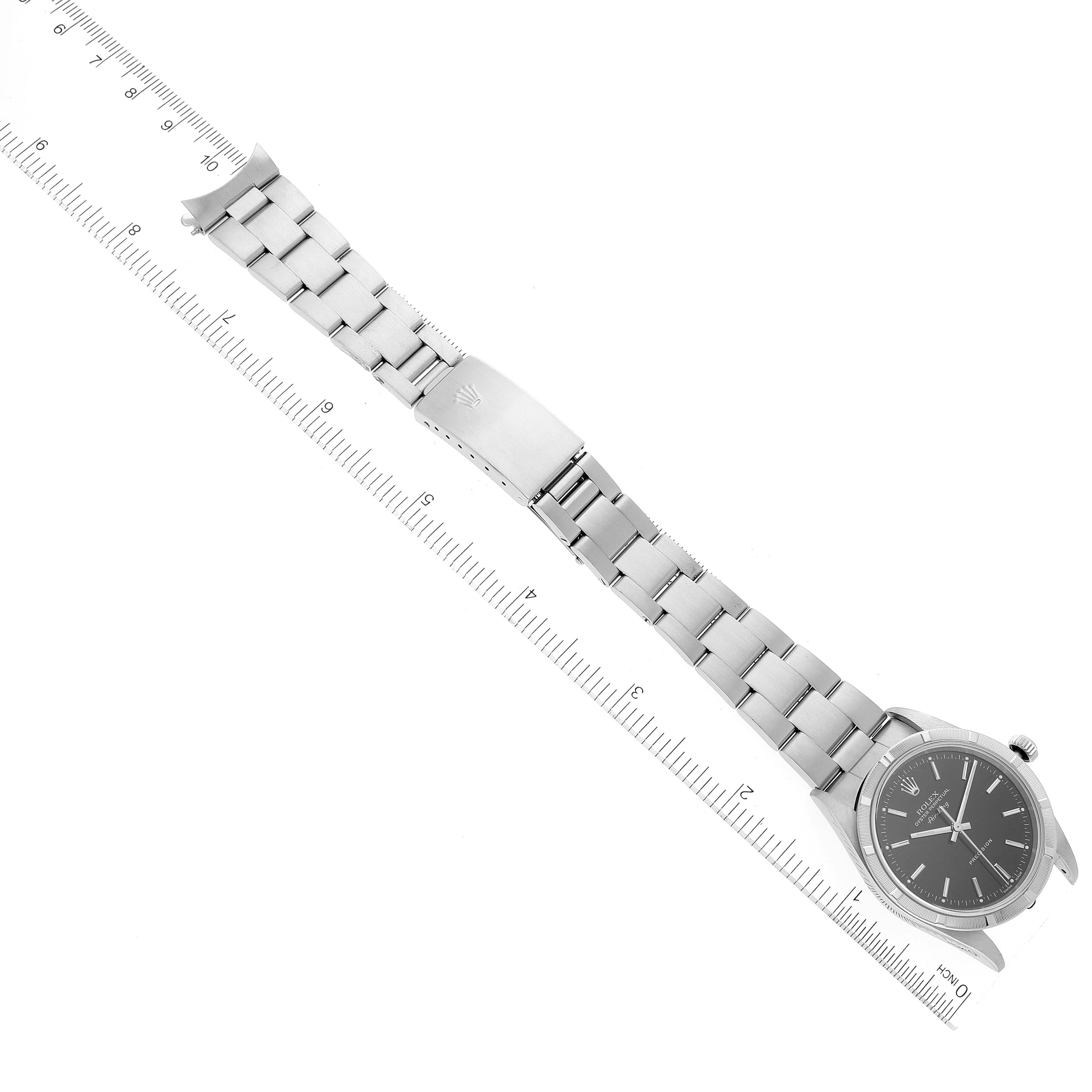 Rolex Air King 34 Black Dial Steel Mens Watch 14010 Box Papers