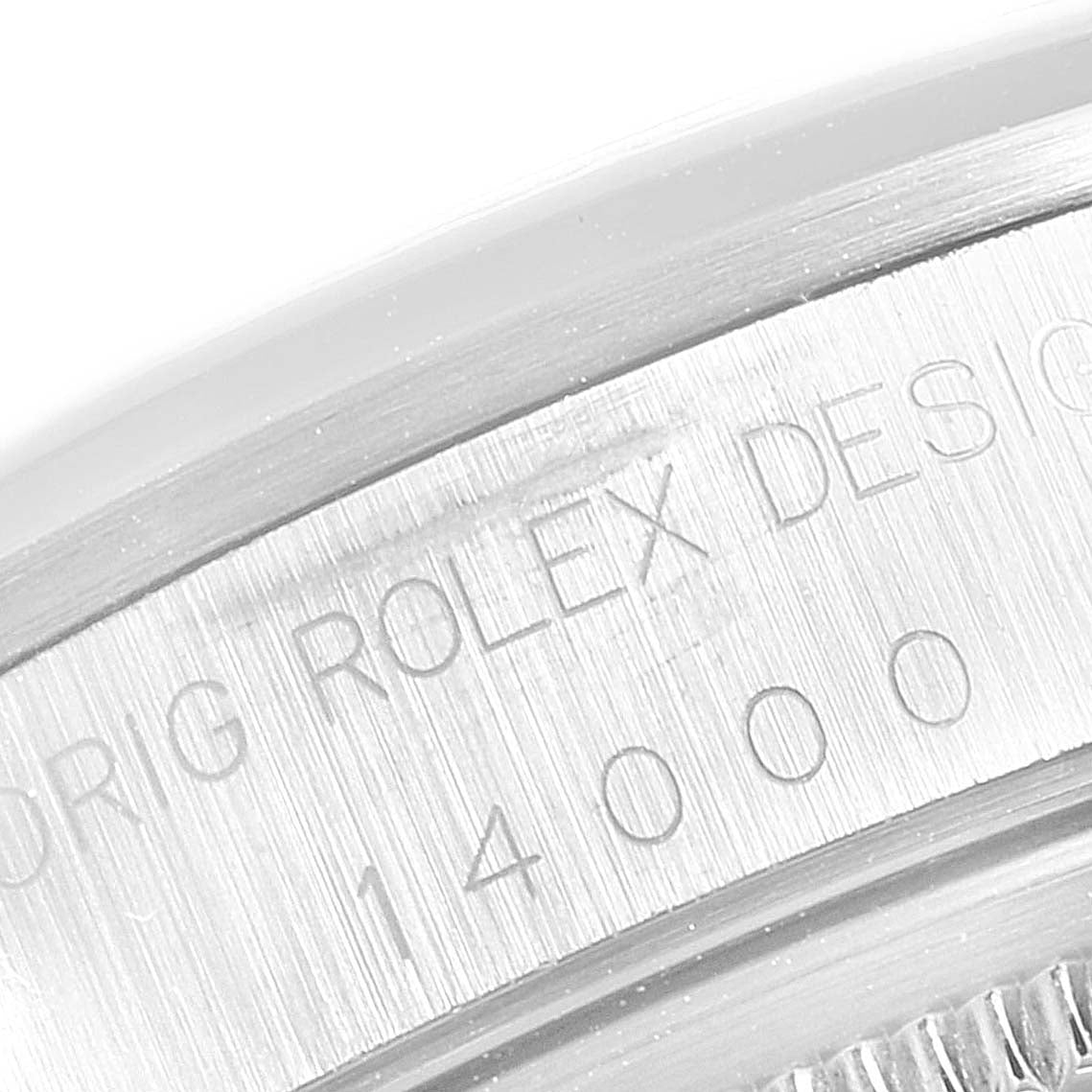 Rolex Air King 34 Blue Baton Dial Domed Bezel Steel Mens Watch 14000