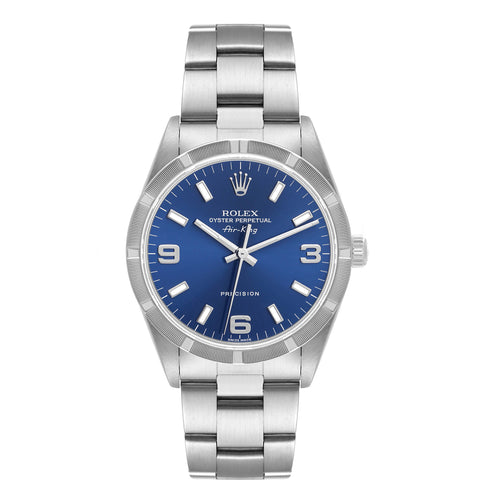 Rolex Air King 34 Blue Dial Oyster Bracelet Steel Mens Watch 14010