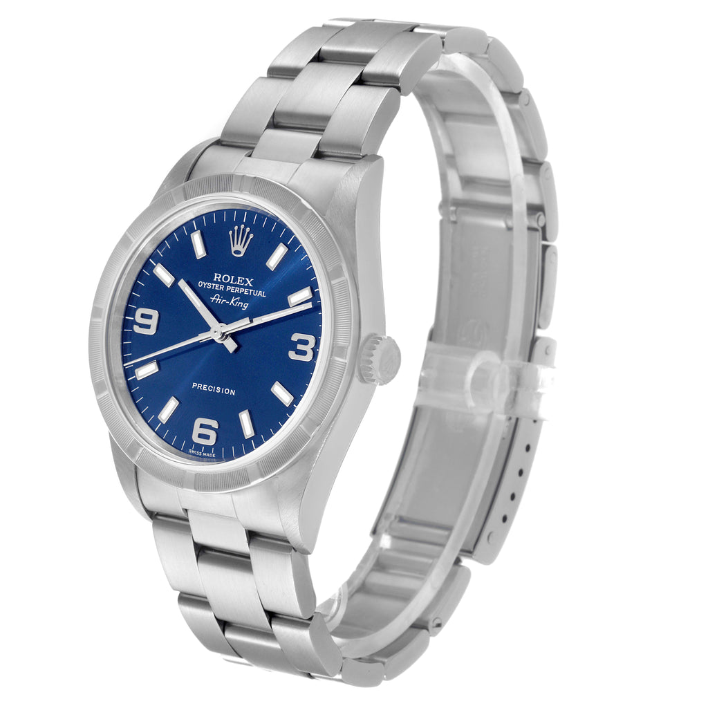 Rolex Air King 34 Blue Dial Oyster Bracelet Steel Mens Watch 14010