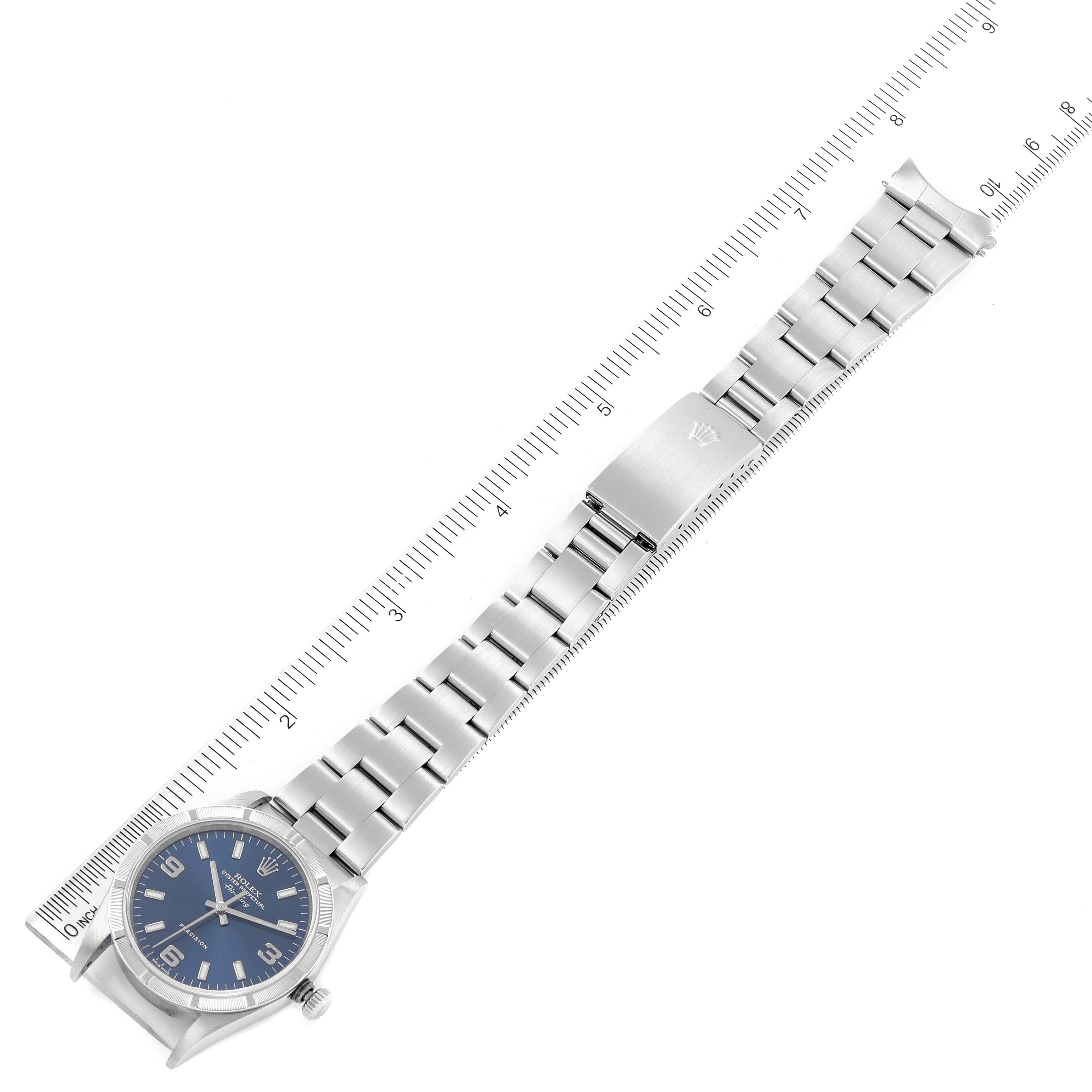 Rolex Air King 34 Blue Dial Oyster Bracelet Steel Mens Watch 14010