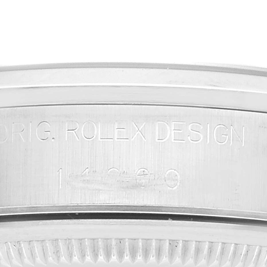 Rolex Air King 34 Blue Dial Smooth Bezel Steel Mens Watch 14000 Box Service Card