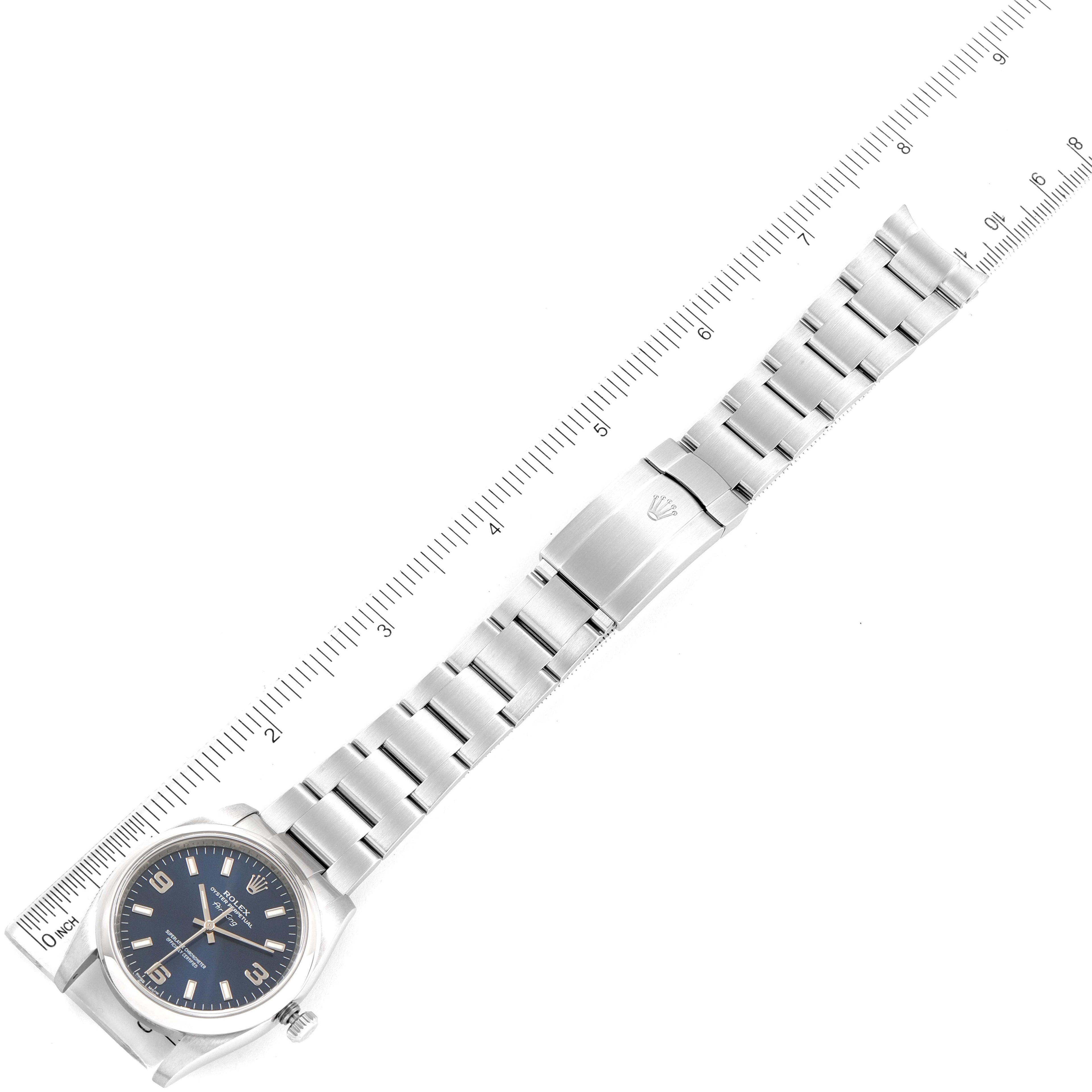 Rolex Air King 34 Blue Dial Smooth Bezel Steel Unisex Watch 114200