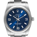 Rolex Air King 34 Blue Dial Smooth Bezel Unisex Watch 114200 Box Card