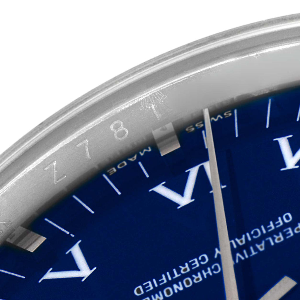 Rolex Air King 34 Blue Roman Dial Domed Bezel Steel Watch 114200