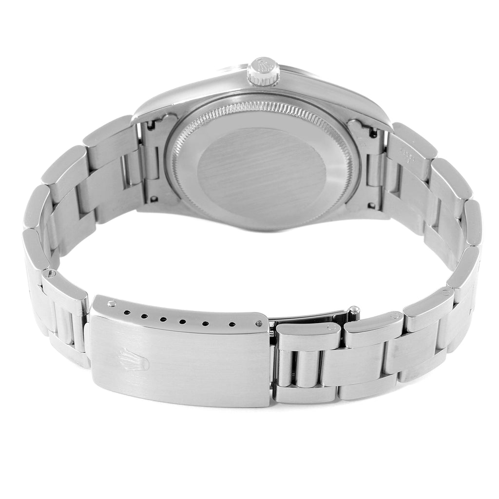 Rolex Air King 34 Salmon Baton Dial Domed Bezel Steel Mens Watch 14000