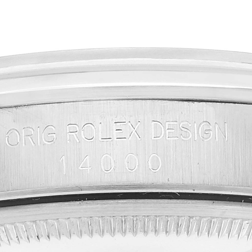 Rolex Air King 34 Salmon Baton Dial Domed Bezel Steel Watch 14000 Box Papers