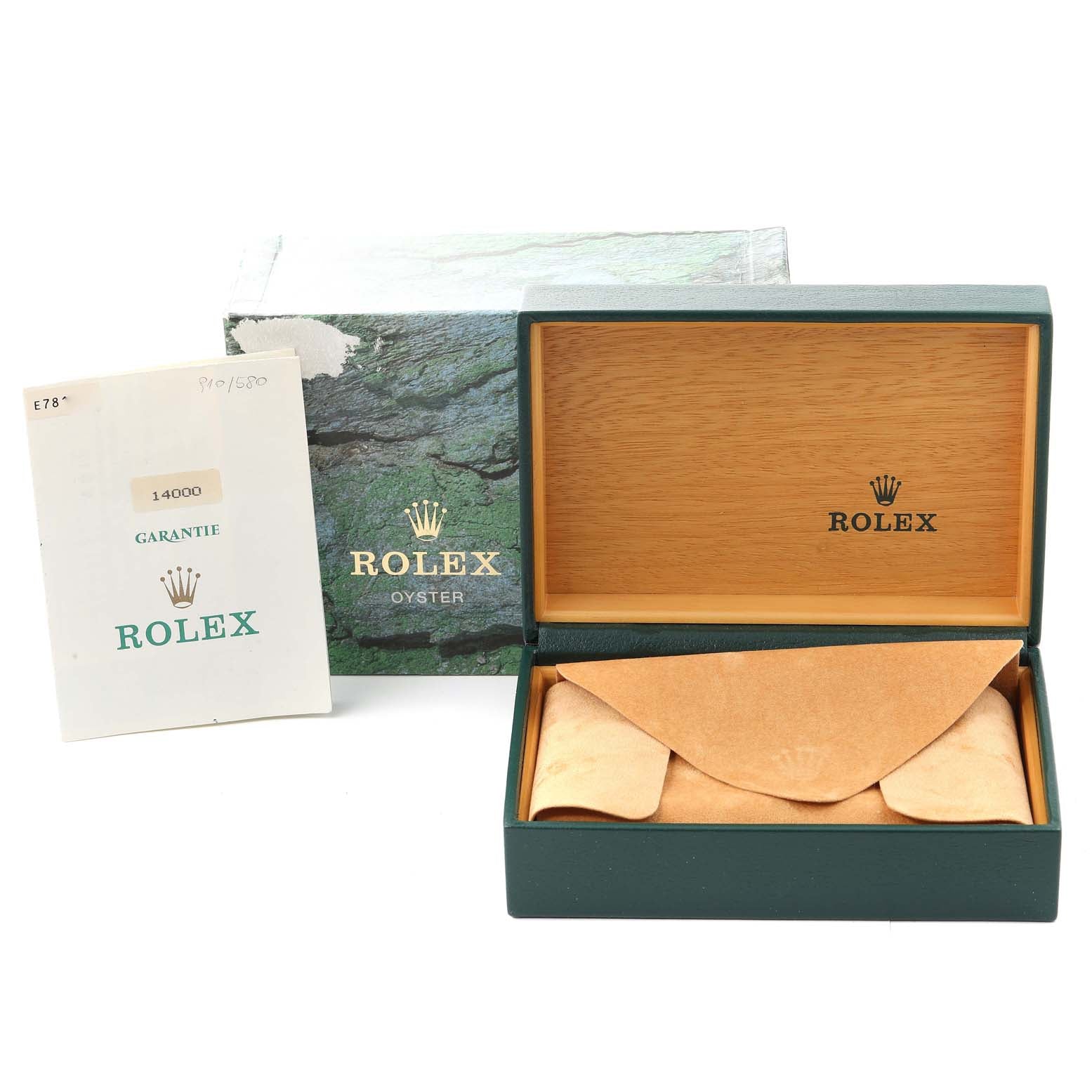Rolex Air King 34 Salmon Baton Dial Domed Bezel Steel Watch 14000 Box Papers
