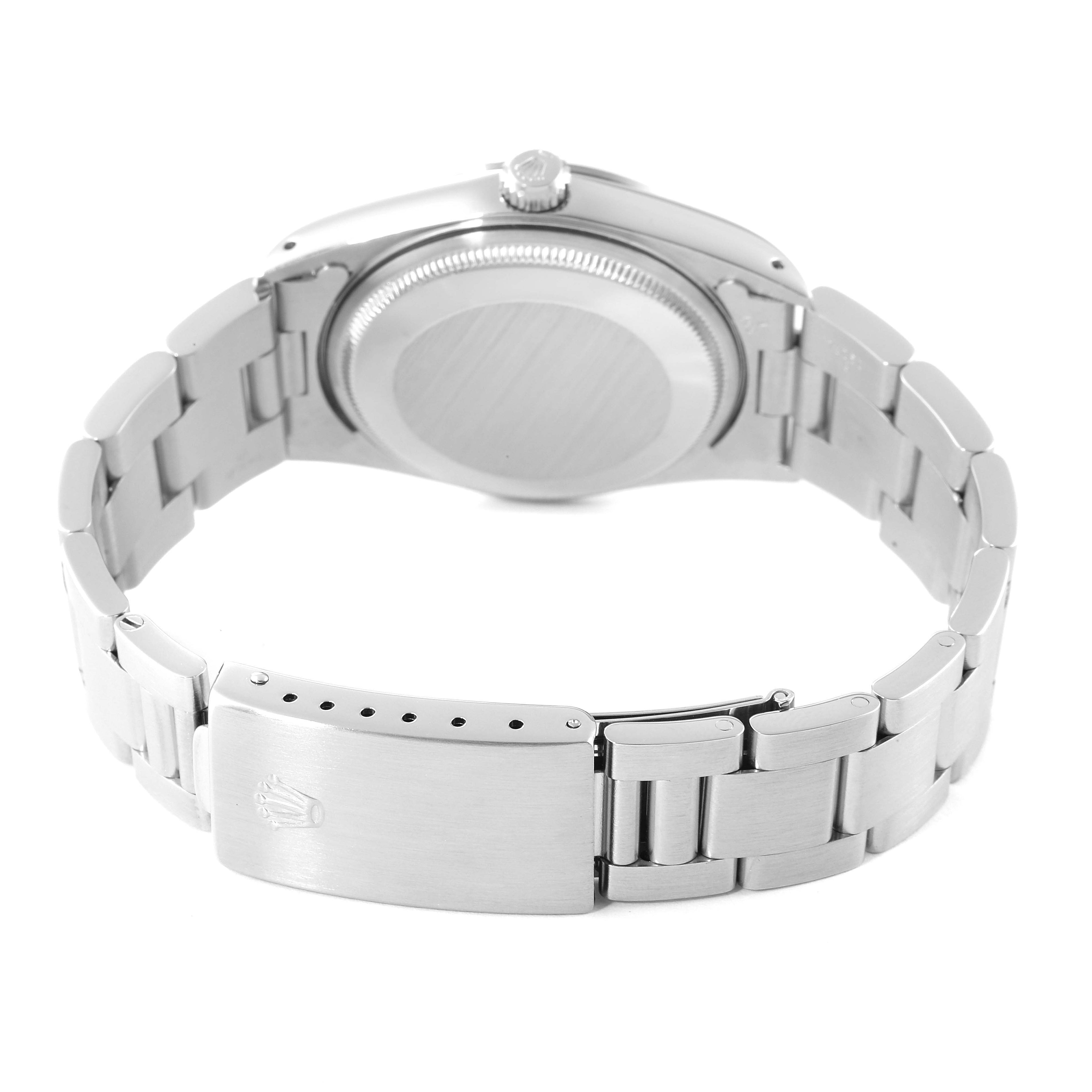 Rolex Air King 34 Salmon Baton Dial Domed Bezel Steel Watch 14000 Box Papers