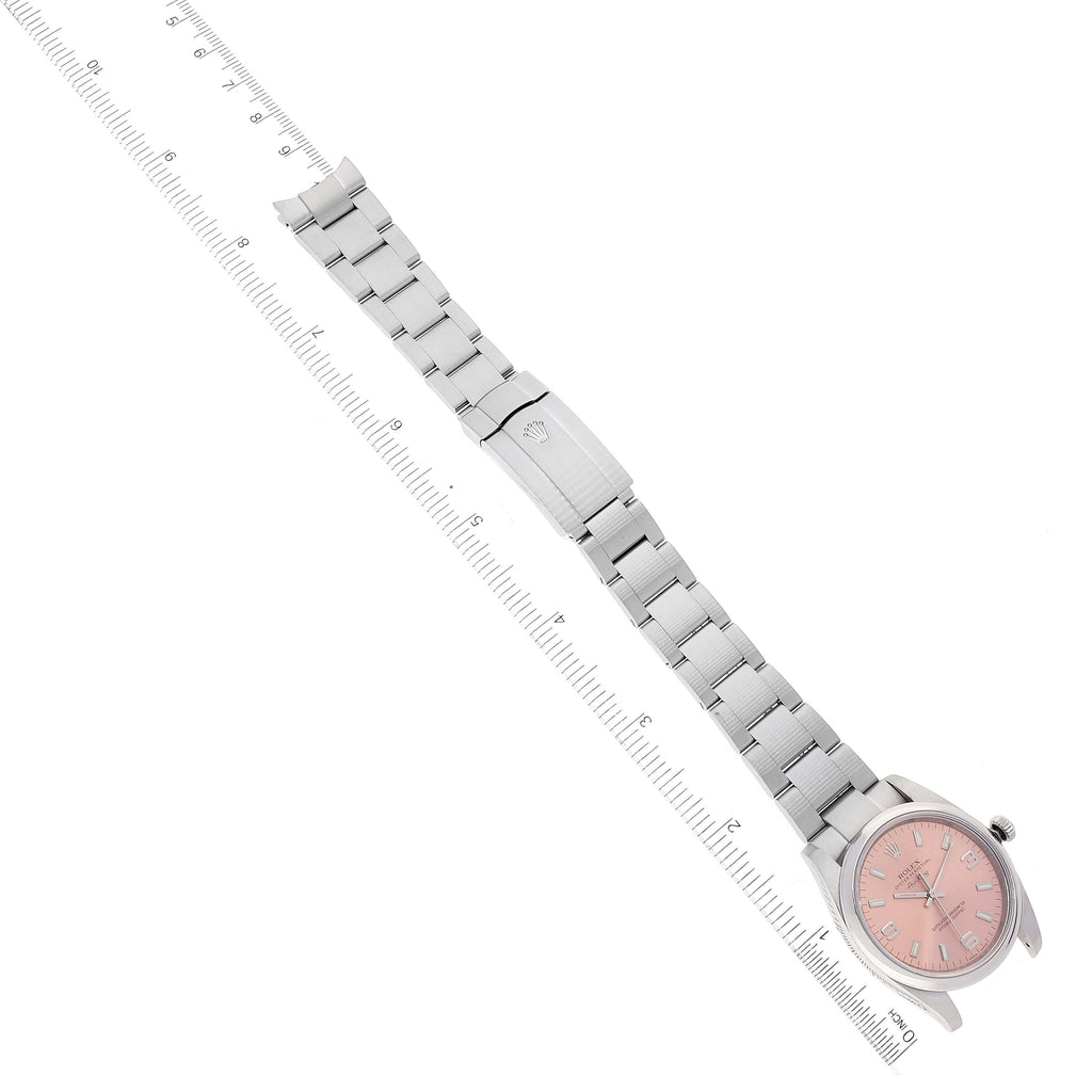 Rolex Air King 34 Salmon Dial Smooth Bezel Unisex Watch 114200 Box Card