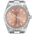 Rolex Air King 34 Salmon Dial Steel Mens Watch 14010 Box Papers