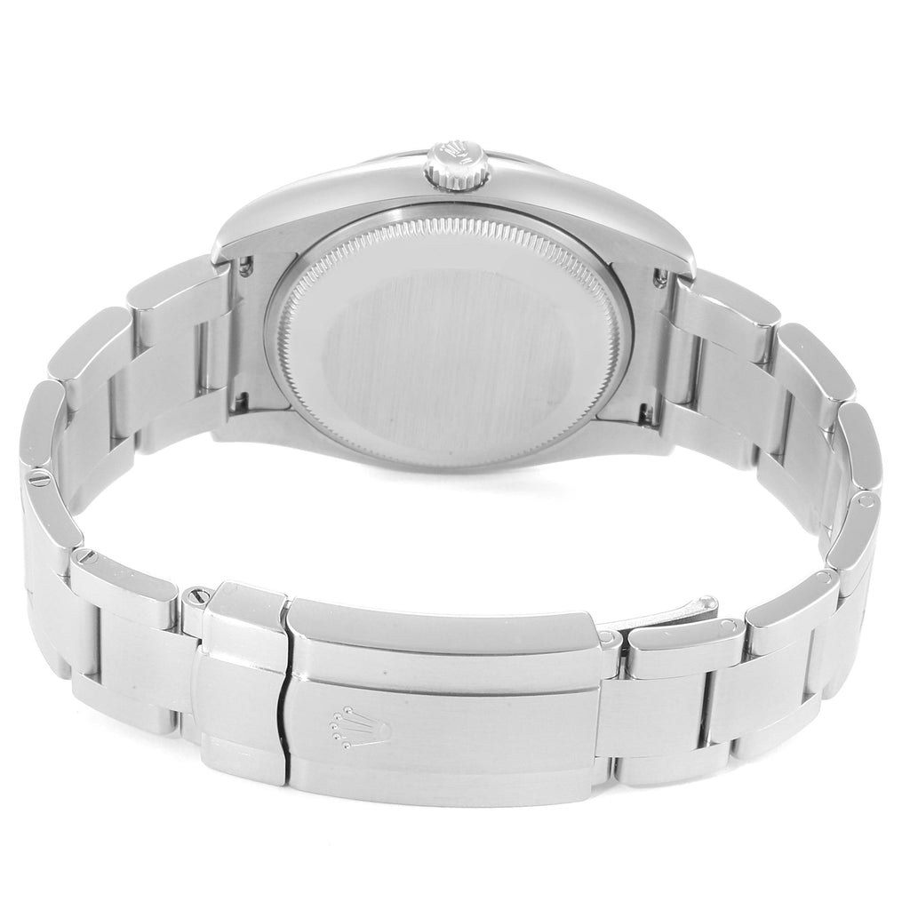 Rolex Air King 34 Silver Dial Smooth Bezel Mens Watch 114200 Box Card