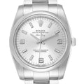 Rolex Air King 34 Silver Dial Smooth Bezel Mens Watch 114200 Box Card