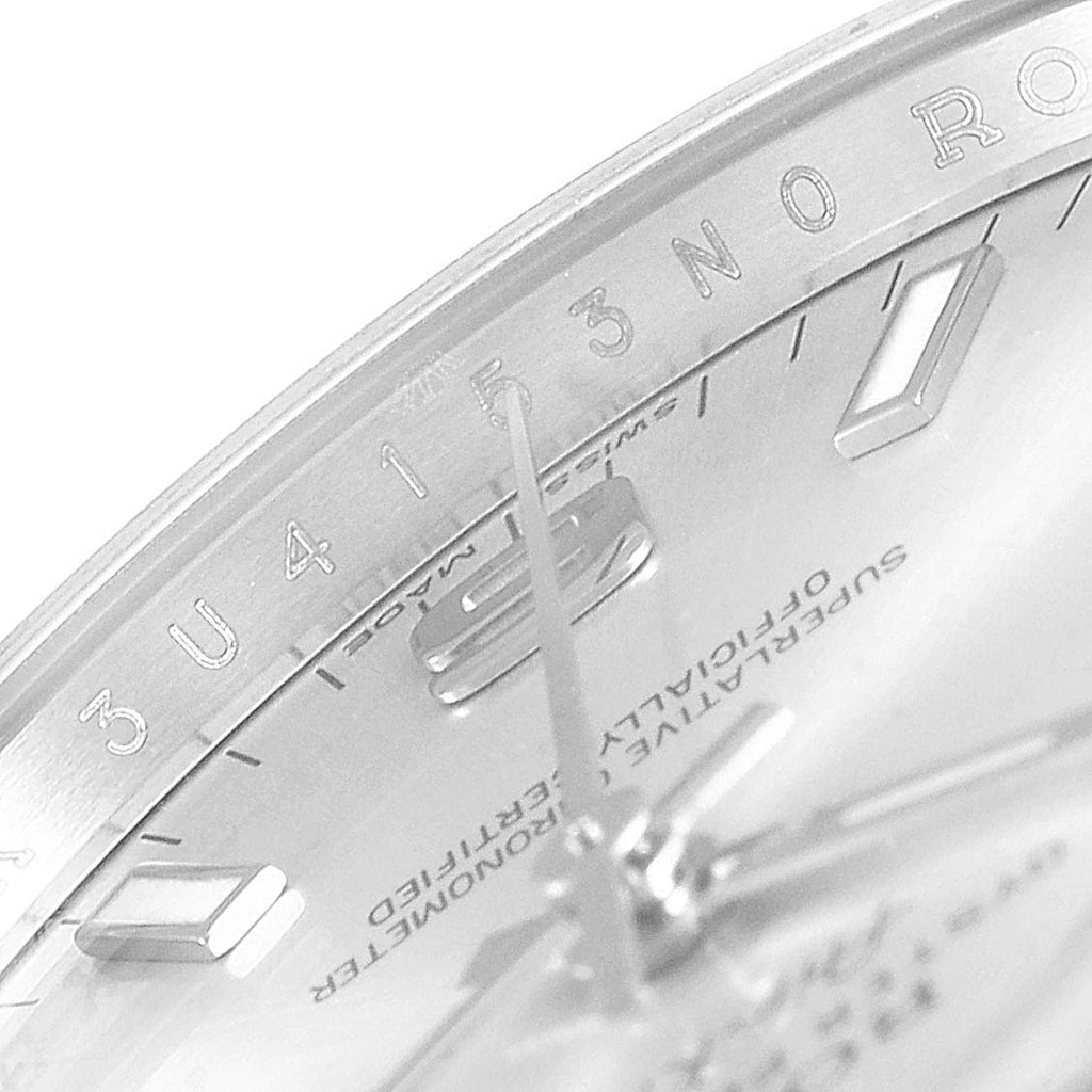 Rolex Air King 34 Silver Dial Smooth Bezel Mens Watch 114200 Box Card