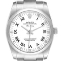 Rolex Air King 34 White Roman Dial Steel Mens Watch 114200 Box Card