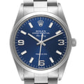 Rolex Air King 34mm Blue Dial Domed Bezel Steel Mens Watch 14000