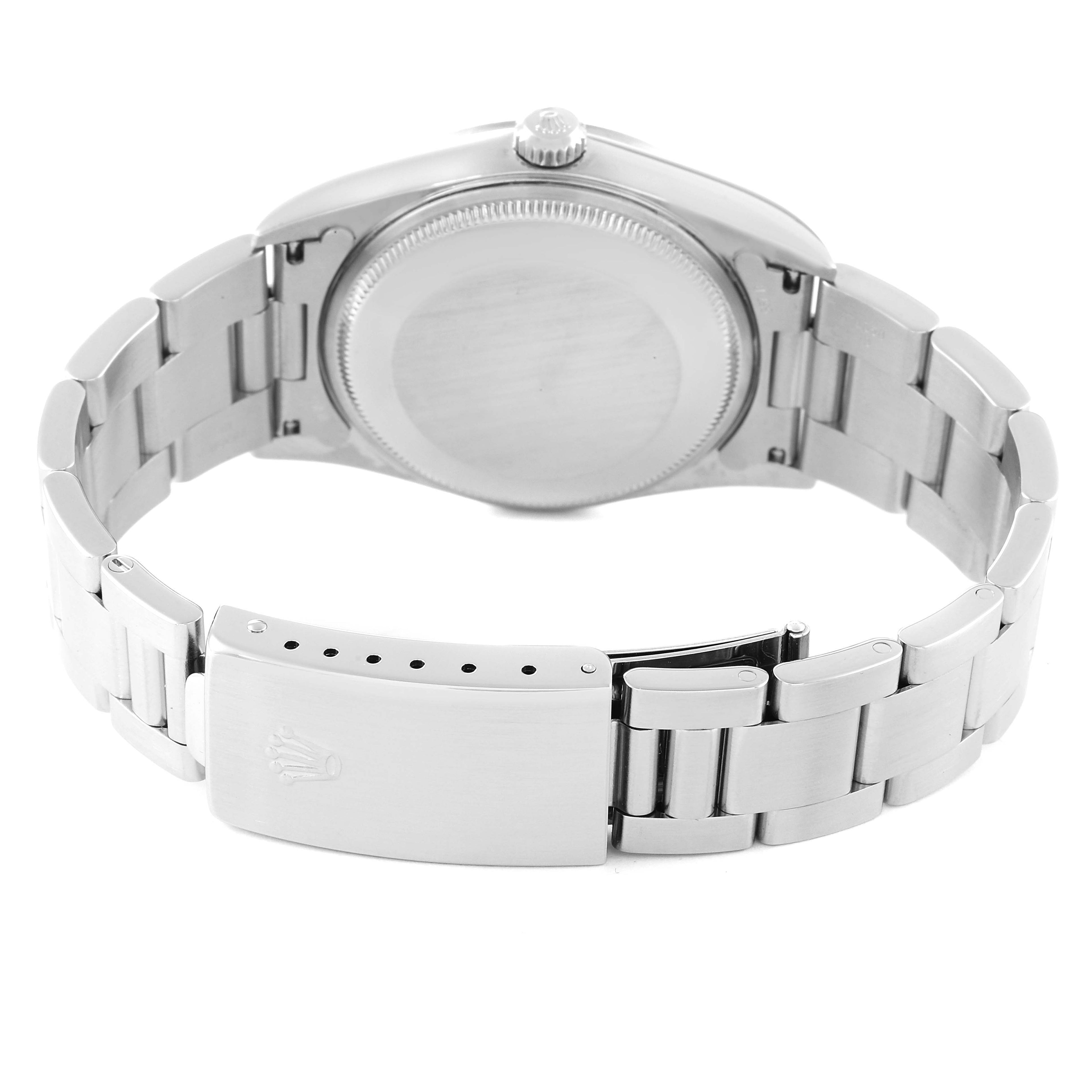 Rolex Air King 34mm Blue Dial Domed Bezel Steel Mens Watch 14000