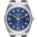 Rolex Air King Blue Dial Domed Bezel Steel Mens Watch 14000