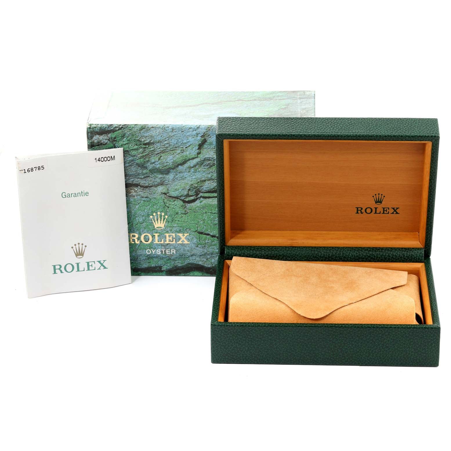 Rolex Air King 34mm Blue Dial Domed Bezel Steel Mens Watch 14000 Box Papers