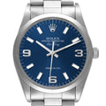 Rolex Air King 34mm Blue Dial Domed Bezel Steel Mens Watch 14000 Papers