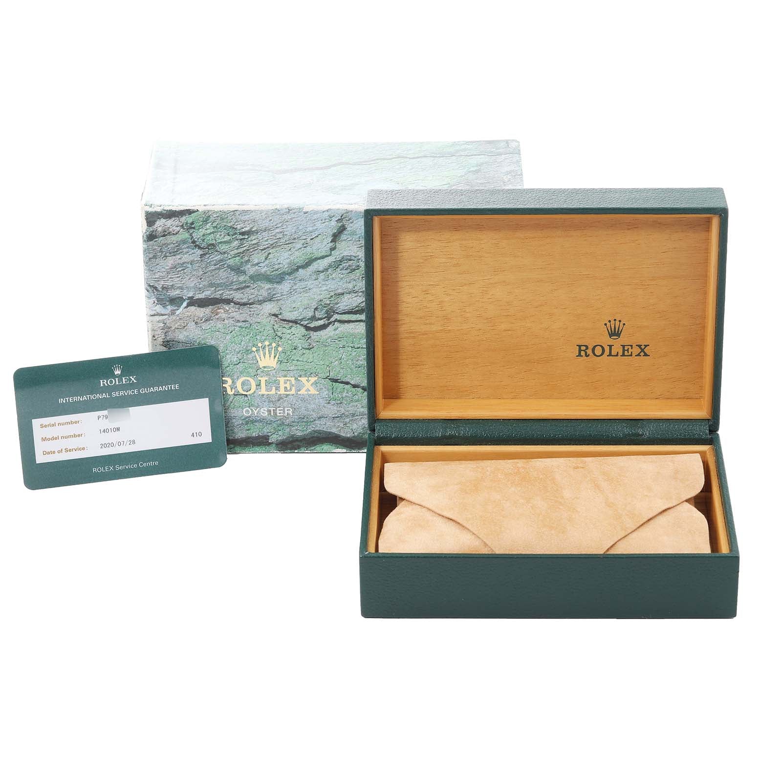 Rolex Air King 34mm Blue Dial Mens Watch 14010 Box Service Card