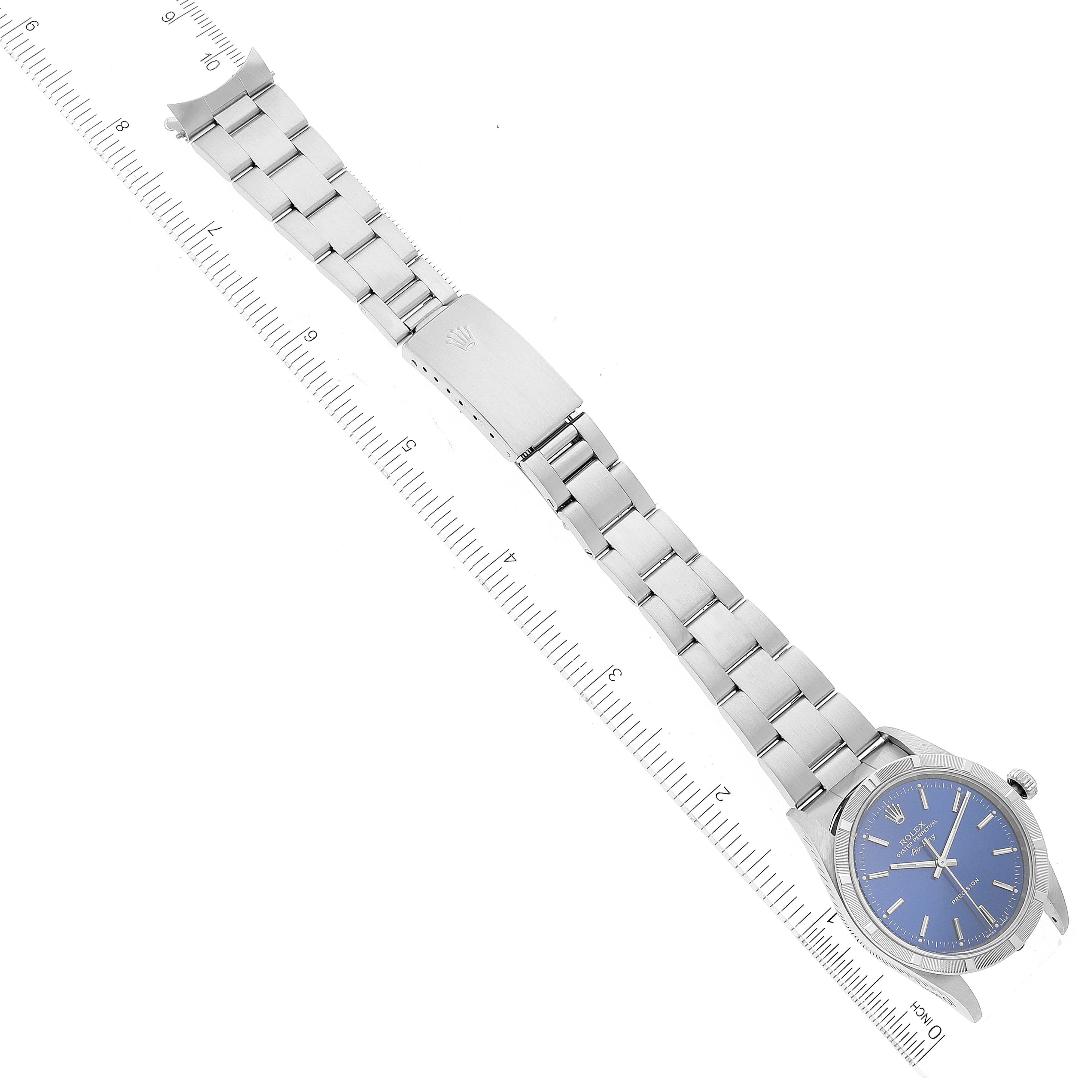 Rolex Air King 34mm Blue Dial Oyster Bracelet Mens Watch 14010