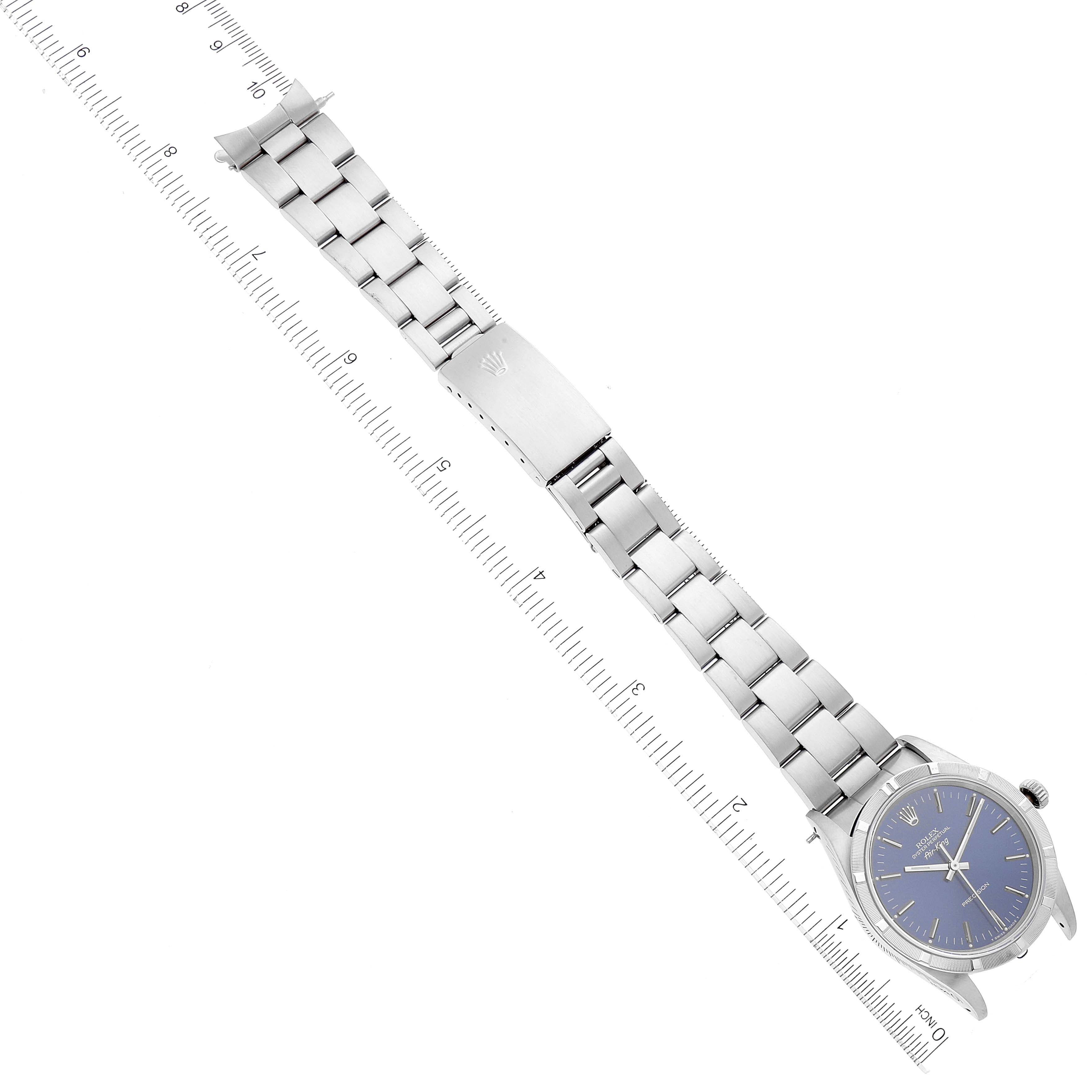 Rolex Air King 34mm Blue Dial Oyster Bracelet Mens Watch 14010 Box Papers