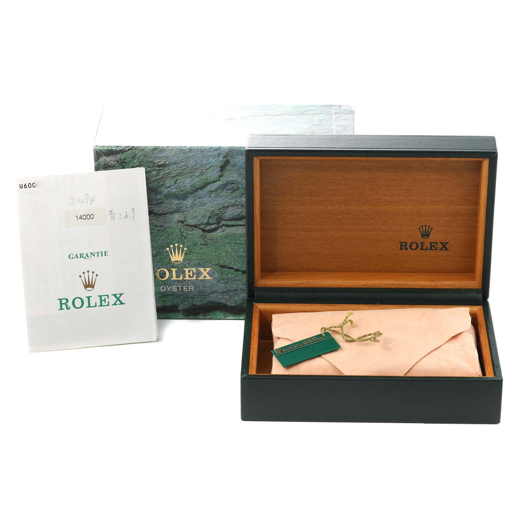 Rolex Air King 34mm Blue Dial Steel Mens Watch 14000 Box Papers