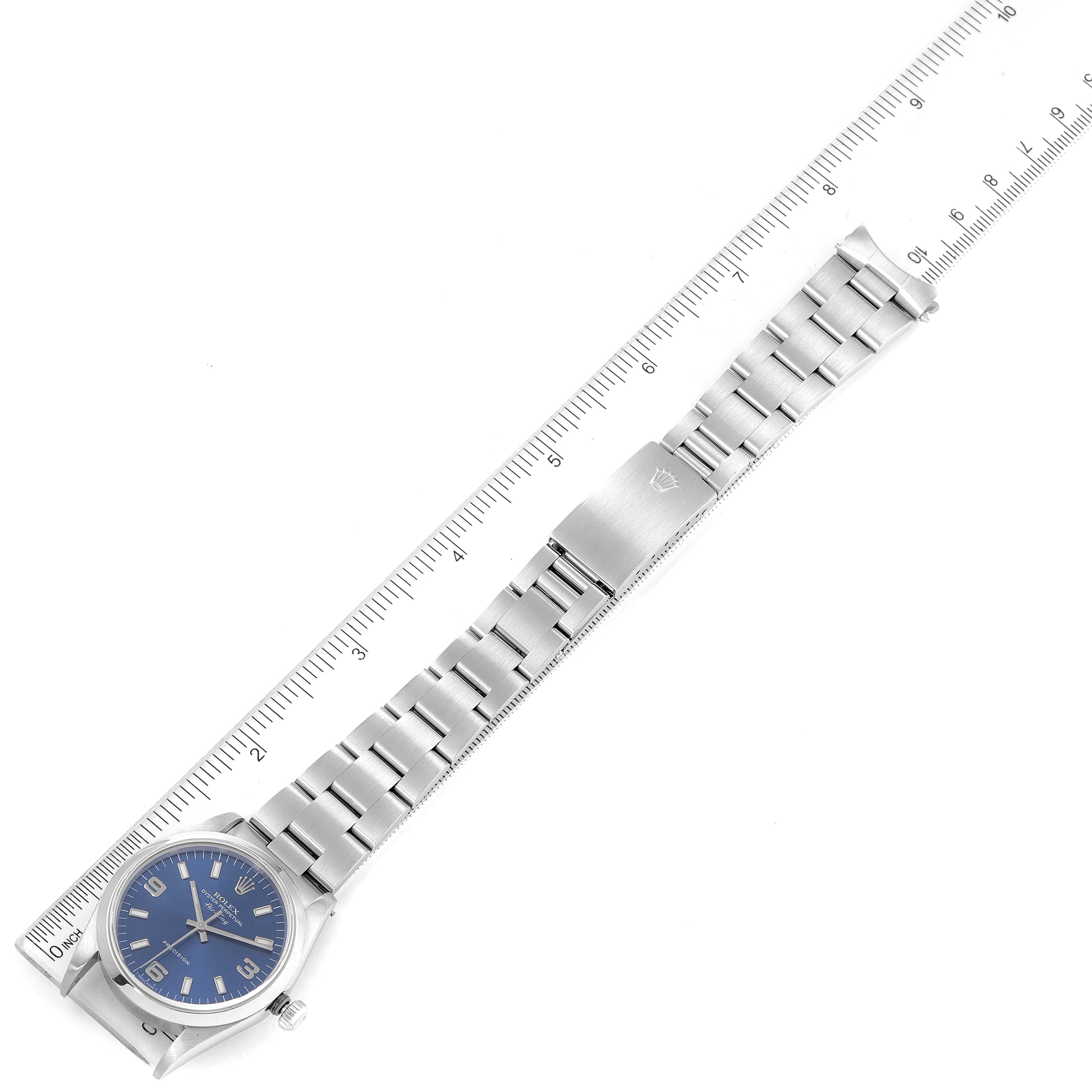 Rolex Air King 34mm Blue Dial Steel Mens Watch 14000