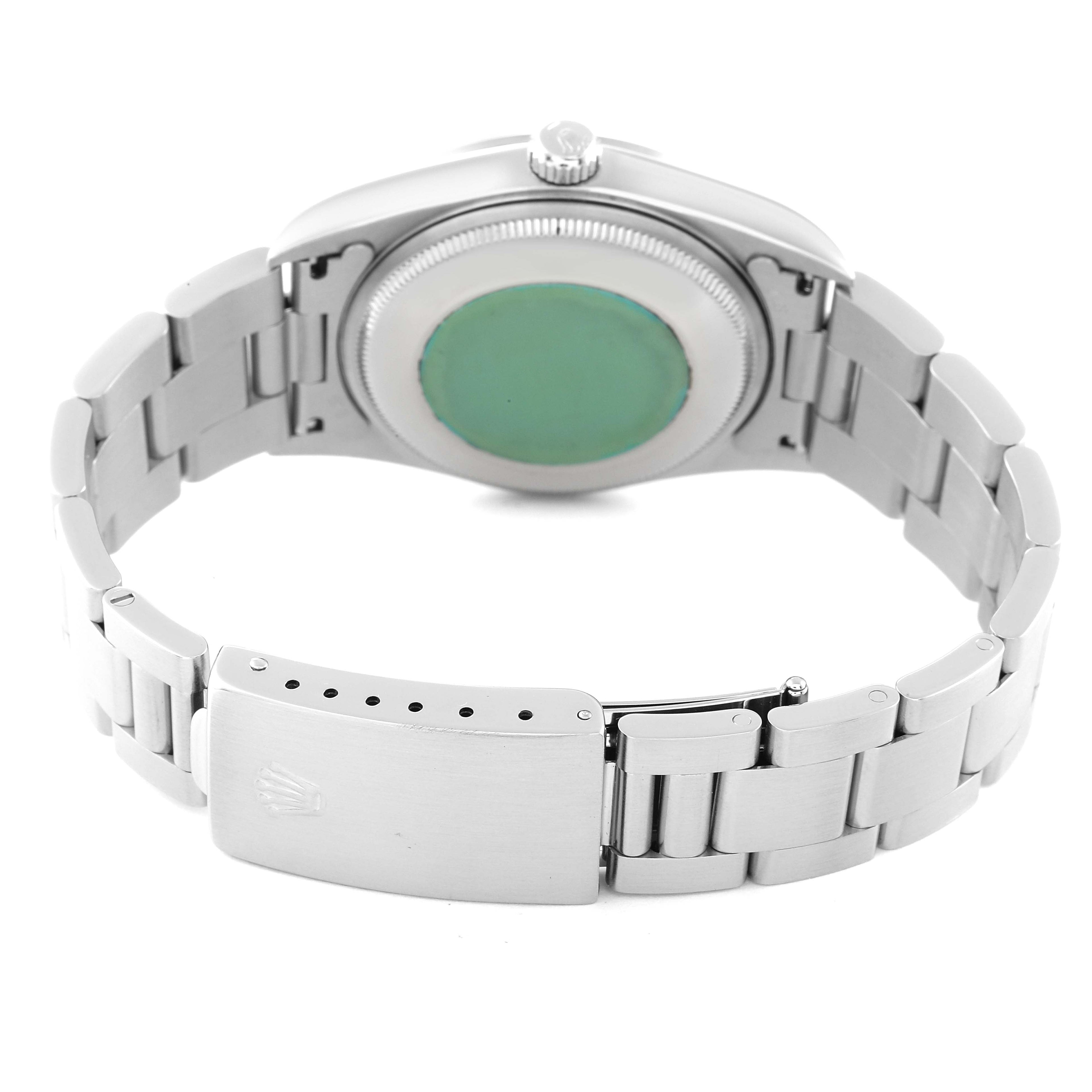 Rolex Air King 34mm Grey Dial Smooth Bezel Steel Mens Watch 14000