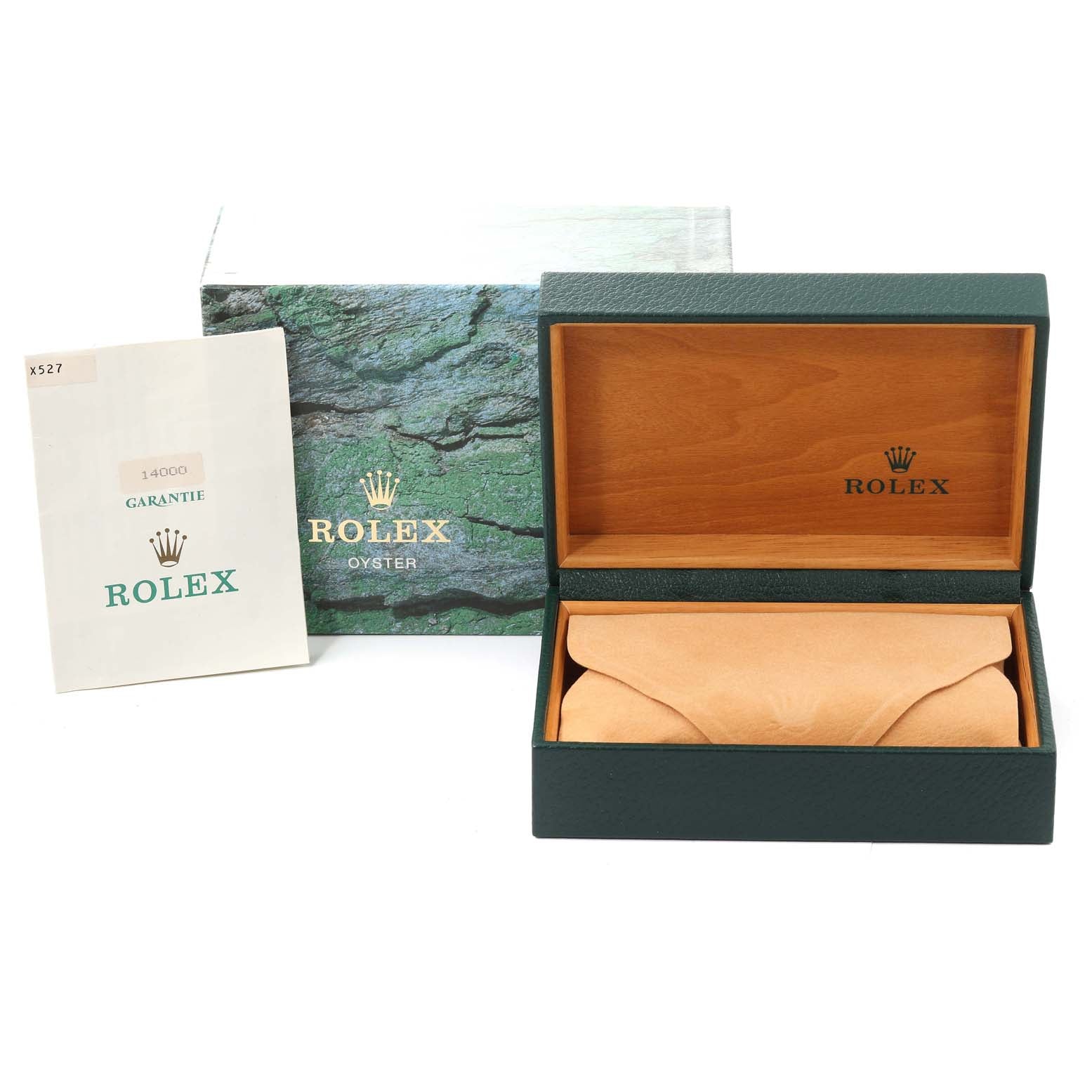 Rolex Air King 34mm Salmon Dial Domed Bezel Steel Mens Watch 14000 Box Papers