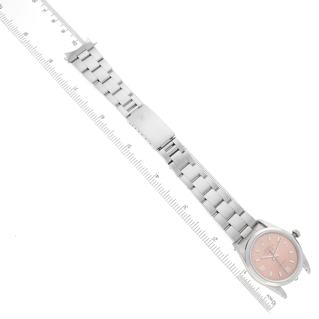 Rolex Air King 34mm Salmon Dial Domed Bezel Steel Mens Watch 14000 Papers
