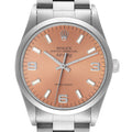 Rolex Air King 34mm Salmon Dial Domed Bezel Steel Mens Watch 14000 Papers