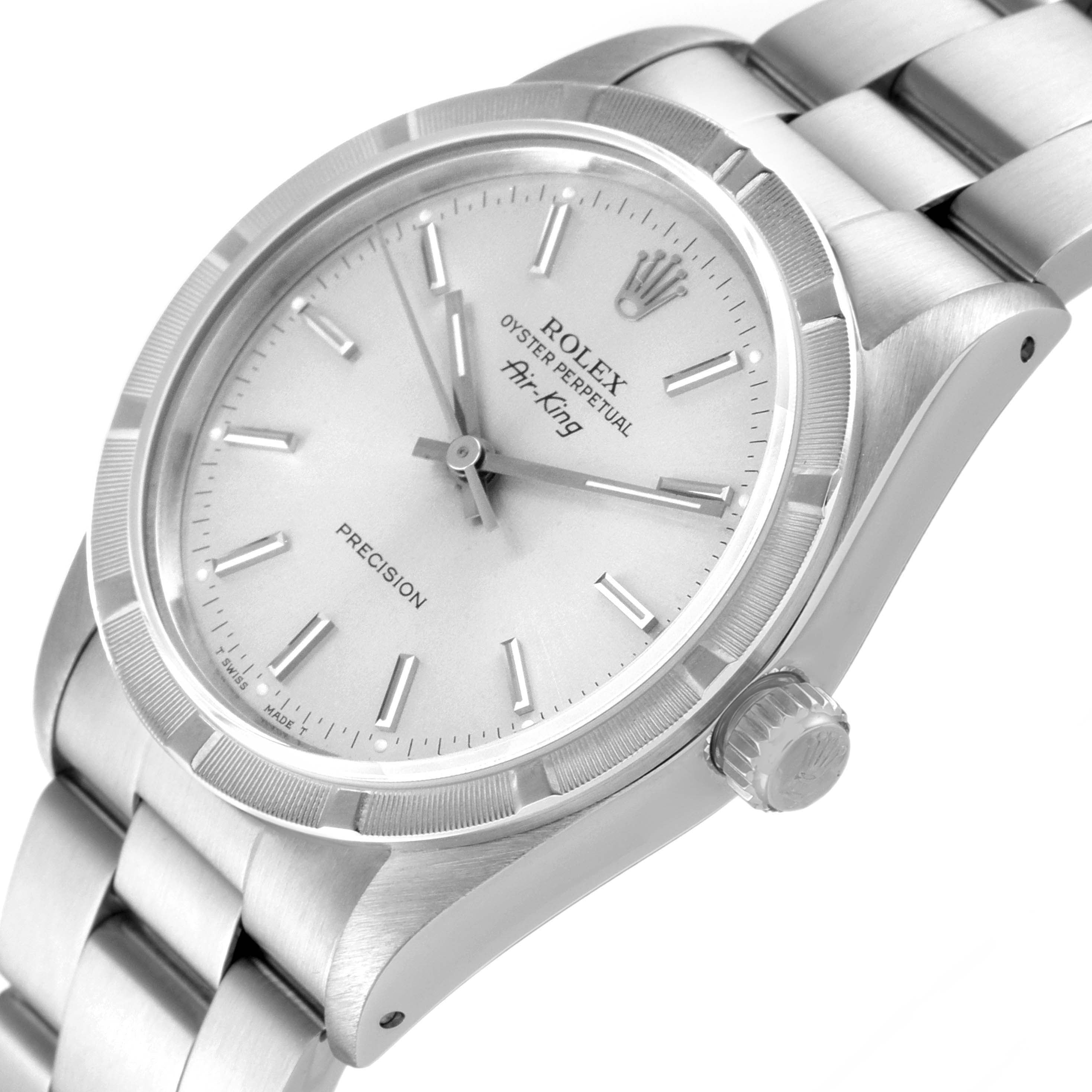 Rolex Air King 34mm Silver Dial Oyster Bracelet Steel Watch 14010