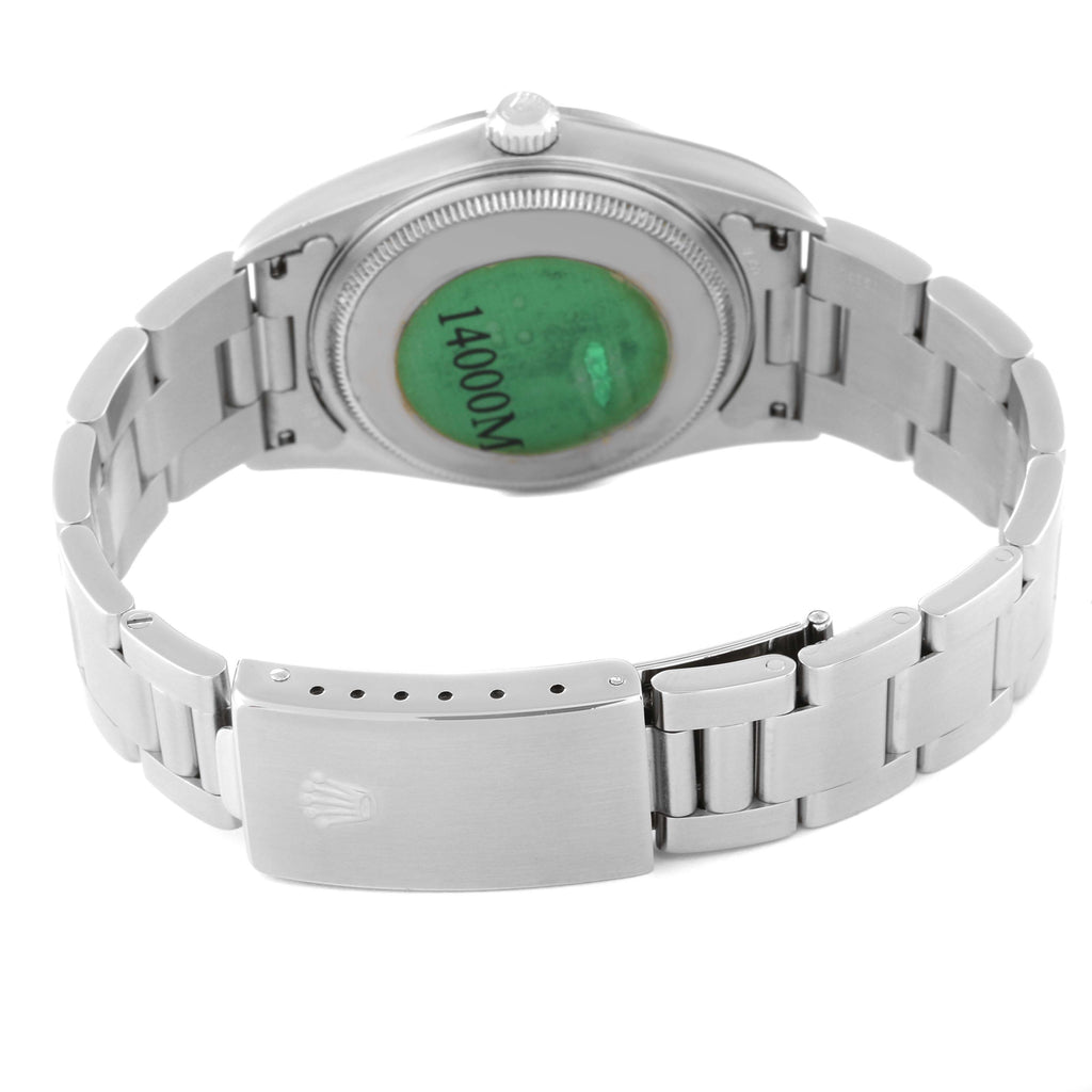 Rolex Air King 34mm Silver Dial Smooth Bezel Steel Mens Watch 14000M