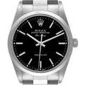 Rolex Air King 34mm Black Dial Domed Bezel Steel Mens Watch 14000