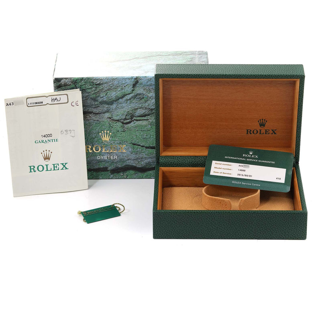 Rolex Air King 34mm White Dial Domed Bezel Mens Watch 14000 Box Papers